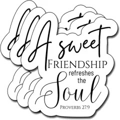 (3Pcs) A Sweet Friendship Refreshes The Soul Sticker, Christian Gifts Decorate Books Laptop Phone, Water Bottles Kindles Stickers, Tumbler Sticker Waterproof Vinyl Decorate 3 x 2,8" Inch