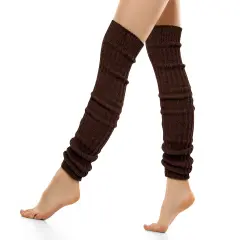 Wrapables Over The Knee Long Wool Blend Leg Warmers, Dark Brown