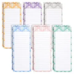 12-Pack Magnetic Notepads for Refrigerator - Elegant Shopping List, To-Do, Memo, Scratch Pads (6 Colors, 60 Sheets Each) White