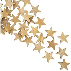 Bright Creations 100-Pack Unfinished Wood Star Cutout Pieces for DIY Crafts, 1 Inch Brown