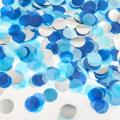 Silver and Blue Tissue Paper Confetti Dots Table Decoration for Graduation Birthday Wedding Toss Retirement Party, 1 inch in Diameter, 100 grams