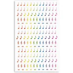 Music Note Stickers, Sticker Sheets (Rainbow, 18 Sheets, 3000 Pieces) Multicolor
