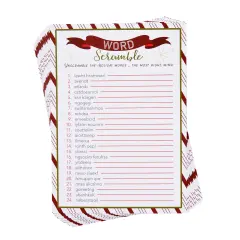 Blue Panda 50 Sheets Christmas Word Scramble Game, Holiday Party Activity for Family, Fun Festive Adult Christmas Party Games for Xmas Celebrations Gatherings at Home or Office (5 x 7 In)