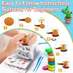 Air Dry Clay, 50 Colors Safe & Non-Toxic, Super Light Magic Clay with 3 Sculpting Tools, Non-Sticky, DIY Modeling Clay for Boys & Girls, Ideal Art Crafts Gift for Kids and Adults