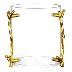 Lucite Wash Cup WithGold Branch Handle