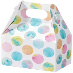 Pack/6: Watercolor Dots Gable Box - 4 x 2-1/2 x 2-1/2"