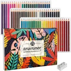 Watercolor Pencils, Set of 72 Professional Colored Pencils Premium Soft Core for Adults Kids Beginners Blending Sketching Shading