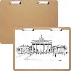 2PCS Extra Large Clipboards, 23&rsquo;&rsquo; x 17&rsquo;&rsquo; Clipboard, A3 Horizontal Wooden Clip Boards, Low Profile Clip Art Clipboard for Drawing, Sketching, Art Supplies, Landscape for Home Office
