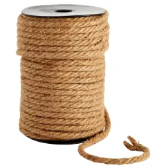 100 Feet Jute Rope for Crafts, 6mm Thick Braided Twine for Nautical Decor (Brown)