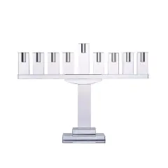 Symmetrical Crystal Menorah By Kinor Decor Clear