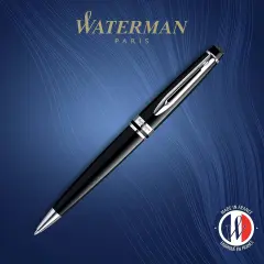 Ballpoint Pen, Gloss Black with Chrome Trim, Medium Tip, Blue Ink, Luxury Pen in Gift Box, Great Gift for Coworker