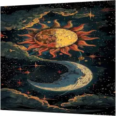 5D Diamond Art Painting Moon,Large Diamond Painting Kits for Adults,DIY Full Drill Crystal Rhinestone Arts,Gem Art Painting with Diamond Home Wall Decor(Sun Cloud 27.5 X 15.7inch)