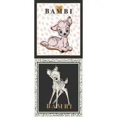 Cute & Wild by Disney - Bambi Half-Panel - Metallic - Cotton Fabric by the Panel