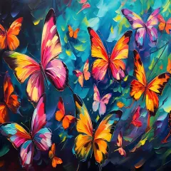 Abstract Paint by Numbers Kit for Adults, Butterflies Theme, 16x20 Inch Frameless Canvas with Acrylic Pigment and Paintbrushes, All Ages, Unisex, Non-Foldable