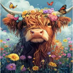 Highland Cow Paint by Numbers Kit for Adults,Cow Painting by Numbers,DIY Acrylic Paint Kit for Adults Without Frame,Easy Adult Paint by Number Kits on Canvas for Decor 16x20inch