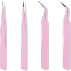 Precision Tweezers Set, Diamond Painting Tools, Anti-Static Stainless Steel Curved & Point Tip Tweezers, for Nail Art, Electronics, Laboratory Work, Jewelry-Making, Craft, Soldering, DIY
