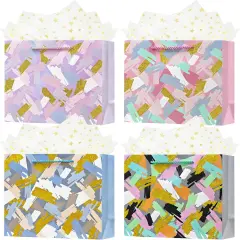 4Pcs 9.8" Small Size Gift Bag with Handles for Women Men Boy Girls Baby Kids