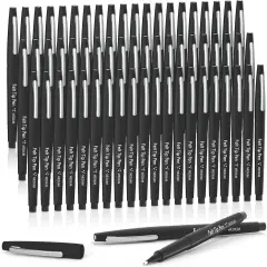 Felt Tip Pens, 60 Black Pack, 0.7mm Medium Point, Felt Tip Markers Pens for Journaling, Writing, Note Taking, Planner, Perfect for School Office and Art Supplies
