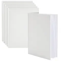6 Pack 8.5x11 inch White Blank Hardcover Books for Kids to Write Stories, Unlined Scrapbook and Journal - 18 Sheets/36 Pages Each