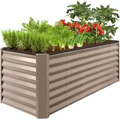 Best Choice Products 8x2x2ft Raised Metal Outdoor Garden Bed, Planter Box for Flowers, Vegetables, Herbs Taupe