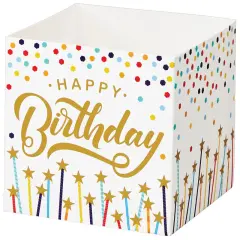 Pack/6: Happy Birthday Stars Square Party Favor Box - 3-3/4 x 3-3/4 x 3-3/4"