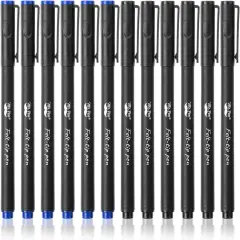 Felt Tip Pens, Pack of 12, Black & Blue, Fast Dry, Fine Point Pens Black Felt Tip Pens, Bible Journaling Pens, Felt Pens, Planner Markers, Pens for Journaling, Colored Pen, Colorful Pens