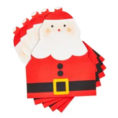 50 Pack Santa Claus Christmas Paper Napkins for Holiday Party Supplies (5 x 6 In) Red