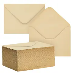 100 Pack A6 Kraft Paper Envelopes, V-Flap Envelope - Ideal for Invitations, Weddings, Birthdays, Baby Showers, Greeting Cards & Thank You Notes (Light Brown)
