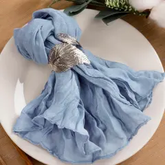 60 Pack Cheesecloth Napkins Dusty Blue Wedding Napkins 21"x21" Boho Reusable Napkins in Bulk for Easter Wedding Bridal Baby Shower Events Table Decor