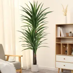 Dracaena Silk Plant Corn Stalk 6ft Tall Faux Plants Indoor Large Fake Plants Potted Yucca Tree Tropical Floor Plants Artificial Silk Palm Trees for Home Office Store Decor Housewarming Gift