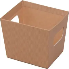 Pack/6: Kraft Stripes Baskety Tray - 9 x 7 x 3-1/2"