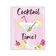 Stupell Industries Pink Cocktail Time Wall Plaque Art Design by Angela Nickeas