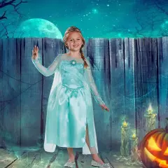 Girls Frozen Elsa Snow Queen Costume Perfect for Halloween