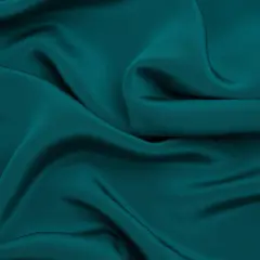 1 Yard Deep Teal Silk Crepe Fabric Premium Four Ply for Sewing Projects, 44 Inches Width