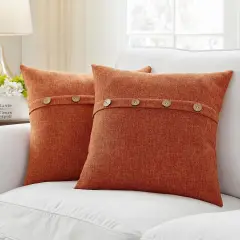 Set of 2 Fall Pillow Covers 18 x 18inch(Burnt Orange)