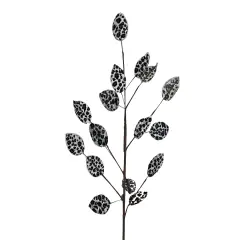 Elegant Frost: 32-Inch Snow Leopard Leaves Spray-(128705)