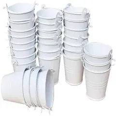 30pcs Mini Metal Bucket - White