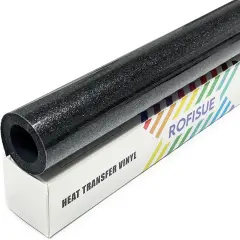 Black Glitter HTV Heat Transfer Vinyl 12" x6FT