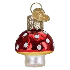 Old World Christmas 1.5 Inch Mini Lucky Mushroom Christmas Tree Ornament , Christmas Decor Fungus Spores Food Source Multicolored