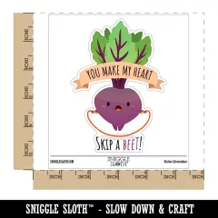 Water Bottle Sticker Set You Make My Heart Skip A Beet Jump Rope Cute Waterproof Vinyl Stickers Pack Decal, Skateboard, Laptop, Car, Window, Bumper - 5 Pack