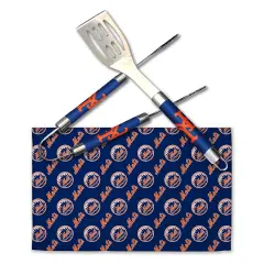 MLB 3-Piece BBQ Utensil Set 17.25 6 11 x 18 Inches New york mets