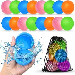 16Pcs Summer Reusable Water Balloons for Kids, Pool Beach Water Toys for Boys and Girls, Summer Toy for Outdoor Games