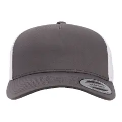 YP Classics&reg; Retro Trucker Cap Timeless & Casual Style CHARCOAL/ WHITE