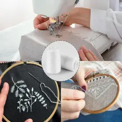 Sewing Thread, 12 Spools of 1000 Yards Each White Polyester All Purpose Thread for Sewing Machine/Hand Sewing/Hand Quilting