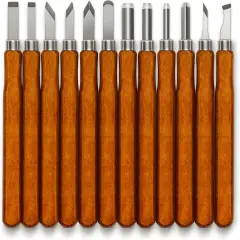 Wood Carving Tools Kit - 12 Pcs Super Sharp and Sturdy Wood Carving Knife Set for Beginners, Professionals, Hobbyists, Artists, and Sculptors - Multipurpose Sculpting, Soap Carving, Pumpkin Carving