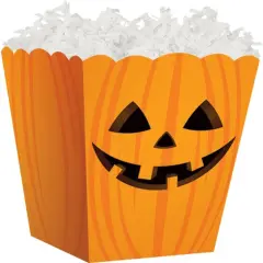 Pack/6: Halloween Pumpkin Sweet Treat Boxes - 4 x 4 x 4-1/2"