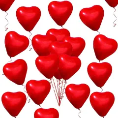 50 Pieces Love Heart Balloons 10-inch Red Latex Heart Balloons for Valentines Day Wedding Anniversary Engagement Birthday Garden Company Celebration Graduation Prom Party Decoration Romantic Decor