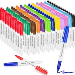 156 Pcs Permanent Markers Bulk 12 Assorted Colors Fine Point Permanent Markers Waterproof Poster Pens Quick Dry, Work on Paper, Glass, Metal, Ceramic, Plastic, Wood, Stone, Metal(Multicolor)