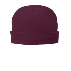 Port & Company&reg; Knit Cap with Fleece Lining Maroon