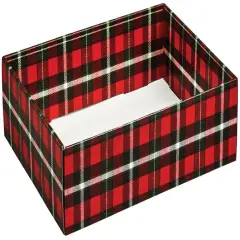 Pack/6: Christmas Plaid Decorative Trays - 12 x 9 x 3"